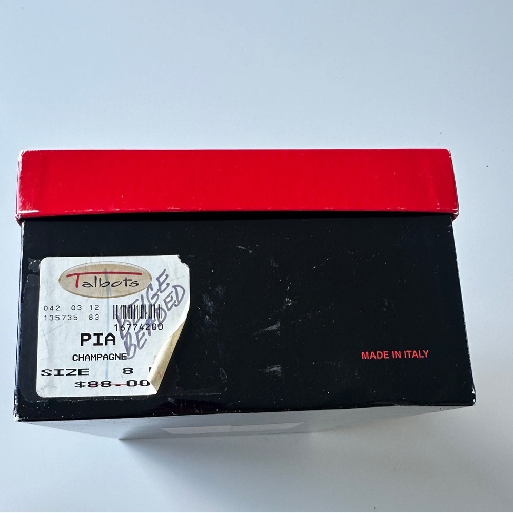 NEW Vintage Talbots Champagne Pia Beaded Leather Vero Cucio Flats Women’s 8 Box - Picture 9 of 9